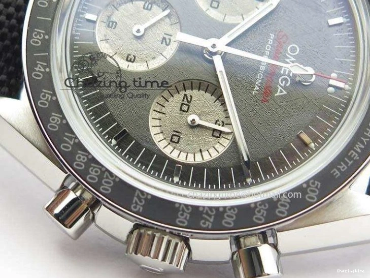 0314 Speedmaster Apollo XVII Gray Dial On Black Nylon Strap Manual Winding Chrono Movement FastDry 8208